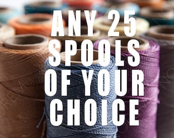 ANY 25 Spools of your choice / Linhasita Waxed polyester macrame cord / 1 mm / choice of 25 /   Complete spools   / high quality / wholesale