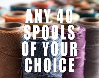 ANY 40 Spools of your choice / Linhasita Waxed polyester macrame cord / 1 mm / choice of 40 /   Complete spools   / high quality / wholesale