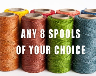 ANY 8 Spools of your choice / Linhasita Waxed polyester macrame cord / 1 mm / choice of 8 /   Complete spools   / high quality / wholesale