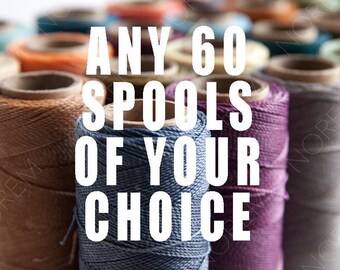 ANY 60 Spools of your choice / Linhasita Waxed polyester macrame cord / 1 mm / choice of 60 /   Complete spools   / high quality / wholesale
