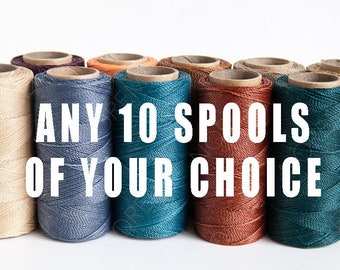 ANY 10 Spools of your choice / Linhasita Waxed polyester macrame cord / 1 mm / choice of 10 /   Complete spools   / high quality / wholesale