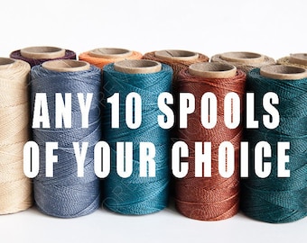 ANY 10 Spools of your choice / Linhasita Waxed polyester macrame cord / 1 mm / choice of 10 /   Complete spools   / high quality / wholesale