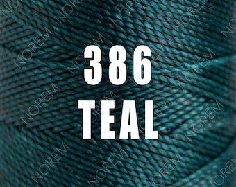 1 spool / 1 mm / Linhasita Waxed polyester macrame cord / TEAL /   Complete spool / COR 386