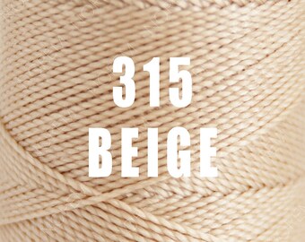 1 spool / Linhasita Waxed polyester macrame cord / 1 mm / BEIGE /   Complete spool / COR 315