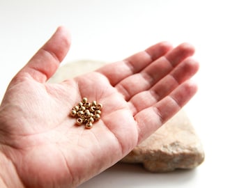 5mm / Brass beads / Micro macrame supply / round beads / Raw brass or Silverfilled