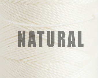 1 spool / Linhasita Waxed polyester macrame cord / 1 mm / Natural / Off White /   Complete spool