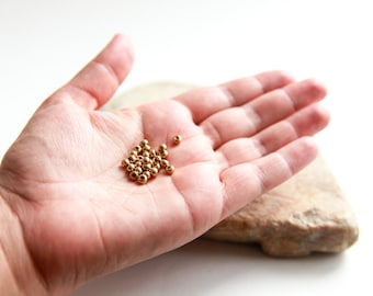 4mm / Brass beads / Micro macrame supply / round beads / Raw brass or Silverfilled