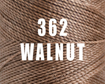 Spool of Waxed Polyester Macrame Cord, 1mm, Walnut Brown