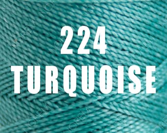 1 Spool / Linhasita Waxed polyester macrame cord / 1 mm / TURQUOISE /   Complete spool / COR 224