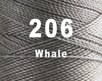 1 spool / 1mm/ Linhasita Waxed polyester macrame cord / WHALE /   Complete spool / Cor 206