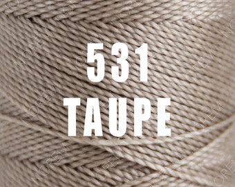 1 spool / 1mm / Linhasita Waxed polyester macrame cord  / TAUPE /   Complete spool / COR 531