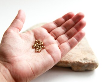 3mm / Brass beads / Micro macrame supply / round beads / Raw brass or Silverfilled