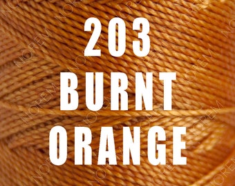 1 Spool / 1 mm, 0.75mm or 0.5mm / Linhasita Waxed polyester macrame cord / BURNT ORANGE /   Complete spool / COR 203