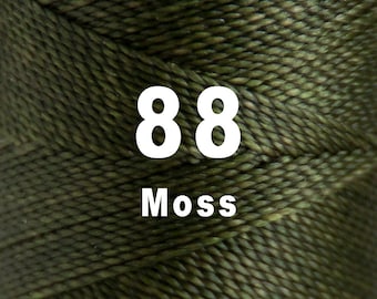 1 Spool / 1mm /  Linhasita Waxed polyester macrame cord / MOSS /   Complete spool / COR 88