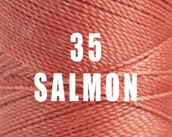 1 Spool / Linhasita Waxed polyester macrame cord / 1 mm / SALMON /   Complete spool / COR 35