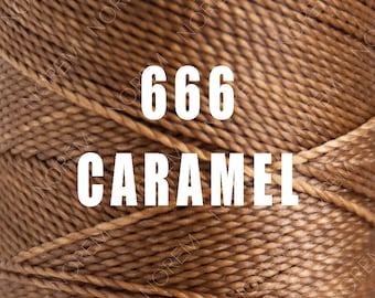1 Spool / Linhasita Waxed polyester macrame cord / 1 mm / CARAMEL /   Complete spool / COR 666