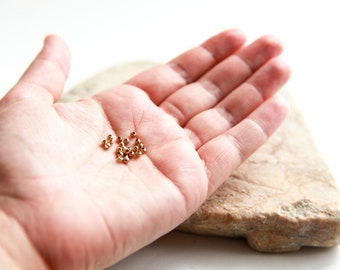 2mm / Brass beads / Micro macrame supply / round beads / Raw brass or Silverfilled