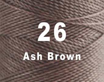 1 spool / 1mm / Linhasita Waxed polyester macrame cord  / ASH BROWN /   Complete spool / COR 26