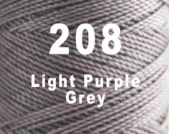 1 spool / 1mm / Linhasita Waxed polyester macrame cord  / LIGHT PURPLE-GREY /   Complete spool / Cor 208