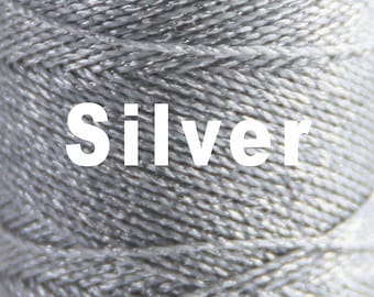 1 Spool / 1mm / Linhasita Waxed polyester macrame cord  / SILVER /   Complete spool / PRATA