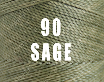 1 Spool / 1mm / Linhasita Waxed polyester macrame cord / SAGE /   Complete spool / COR 90