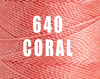 1 spool / Linhasita Waxed polyester macrame cord / 1 mm / CORAL /   Complete spool / COR 640