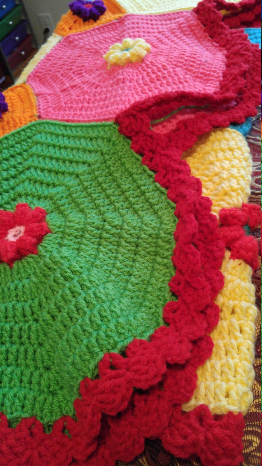 Blanket/afghan/bed Spread/colorful Throw/mother's Etsy