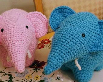 Elephant/Blue/Pink/Grey Elephant/Baby Shower/Birthday Gift/Stuffed Elephant/Amigurumi Elephant/Baby Elephant/Valentine's Day/Play Toy/Easter