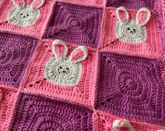 Baby/Toddler Blanket/Newborn/Baby Afghan/Crib Blanket/Lap Blanket/Baby Shower/New Baby/Birthday/Easter Bunny/Christmas/Bunny Blanket/Baptism