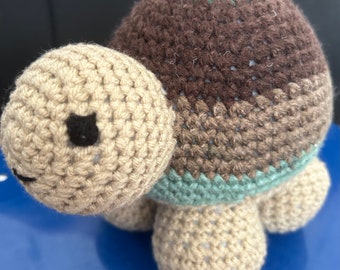 Baby Schildkröte/Schildkröte/Amigurumi Schildkröte/Häkelschildkröte/Babyparty/Geburtstag/grüne Schildkröte/gefüllte Schildkröte/neues Baby/Krippenspielzeug/braune Schildkröte
