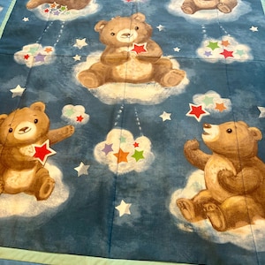 Baby Toddler Quilt/Bear Quilt/New Baby/Baby Shower/Birthday Gift/Crib Quilt/Playmat/Star Quilt