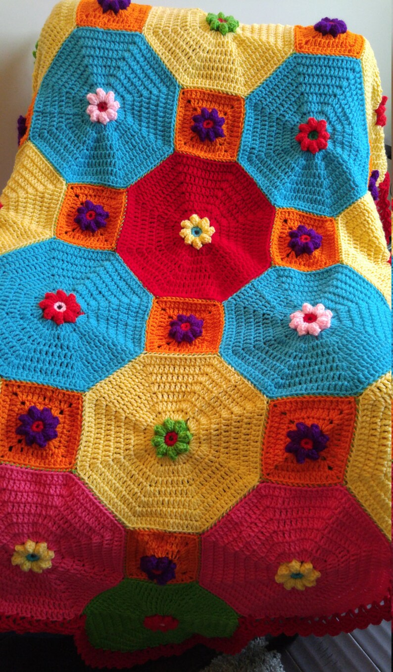 Blanket/afghan/bed Spread/colorful Throw/mother's Etsy