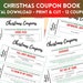 CHRISTMAS COUPONS for Christmas, Printable Love Coupon, Gifts for Him ...