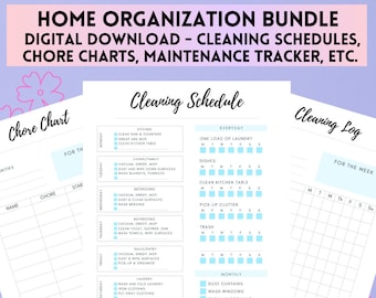 Home Management Planner: Cleaning Schedule, Chore Chart (Digital Download)