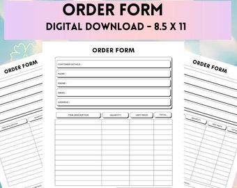 Minimalist Order Tracker - DIGITAL DOWNLOAD - Small Business Checklist - PDF Printable - Instant Download