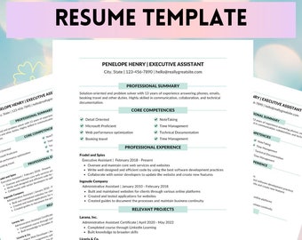 Canva Resume Template CV for Customer Service or Assistant Job Positions | Editable Resume | Professional Resume Template | ATS Friendly