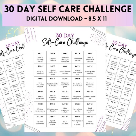 30 Day Self Care Challenge Printable (PDF Download)