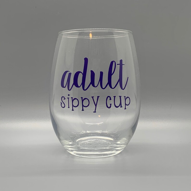 Adult Sippy Cup Funny Stemless Wine Glass Etsy