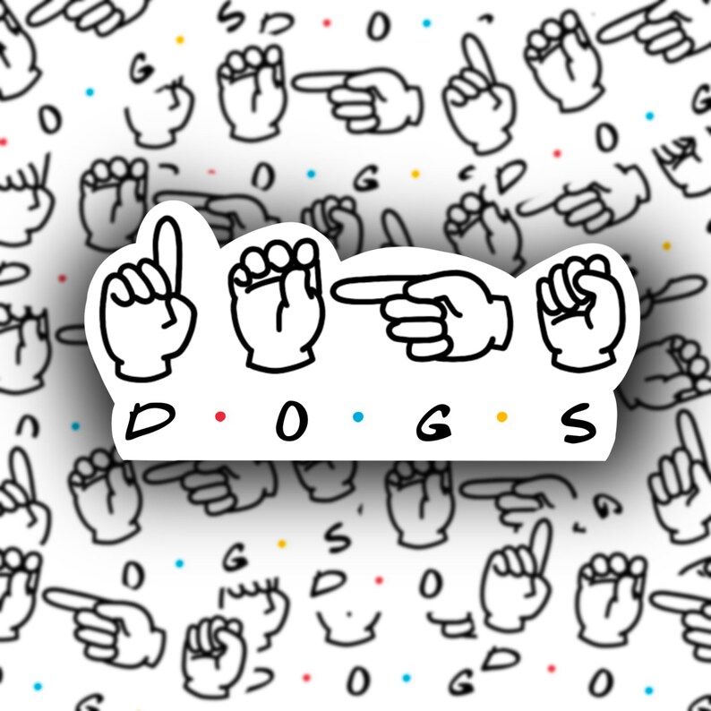 Dogs Sign Language ASL Sticker FREE SHIPPING For Laptop Etsy