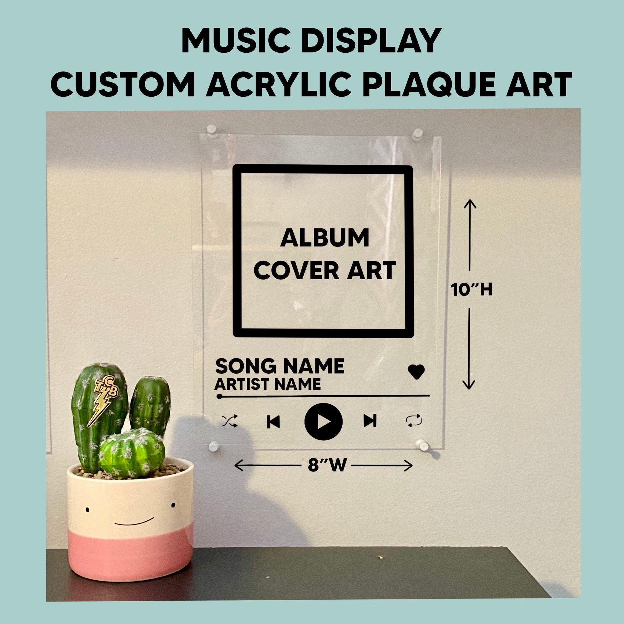 Custom Acrylic Music Display Wall Art Album Plaque 8x10 Etsy