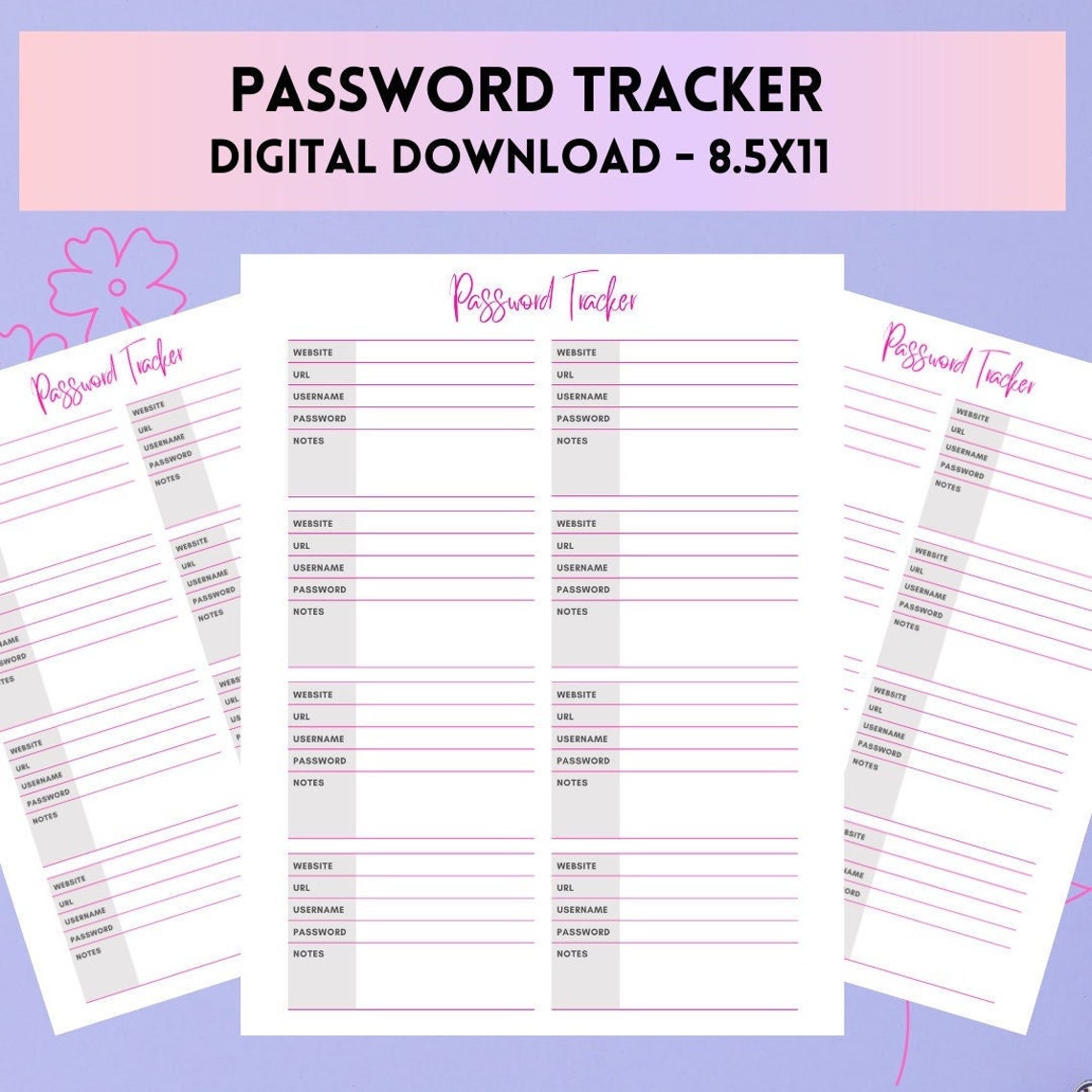 Password Keeper DIGITAL DOWNLOAD Password Organizer PDF - Etsy