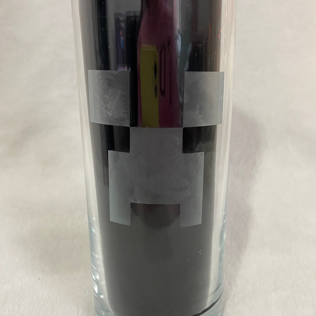 Creeper Minecraft Etched Glass Etsy