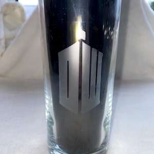 Doctor Who Logo Etched Drinking Glass