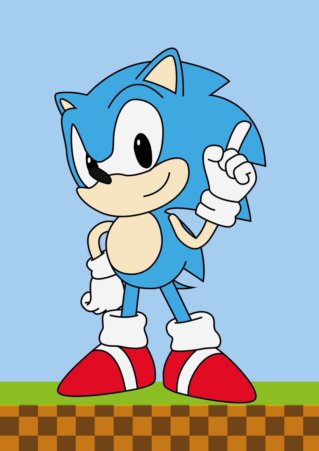 Classic Sonic the Hedgehog Art Print 