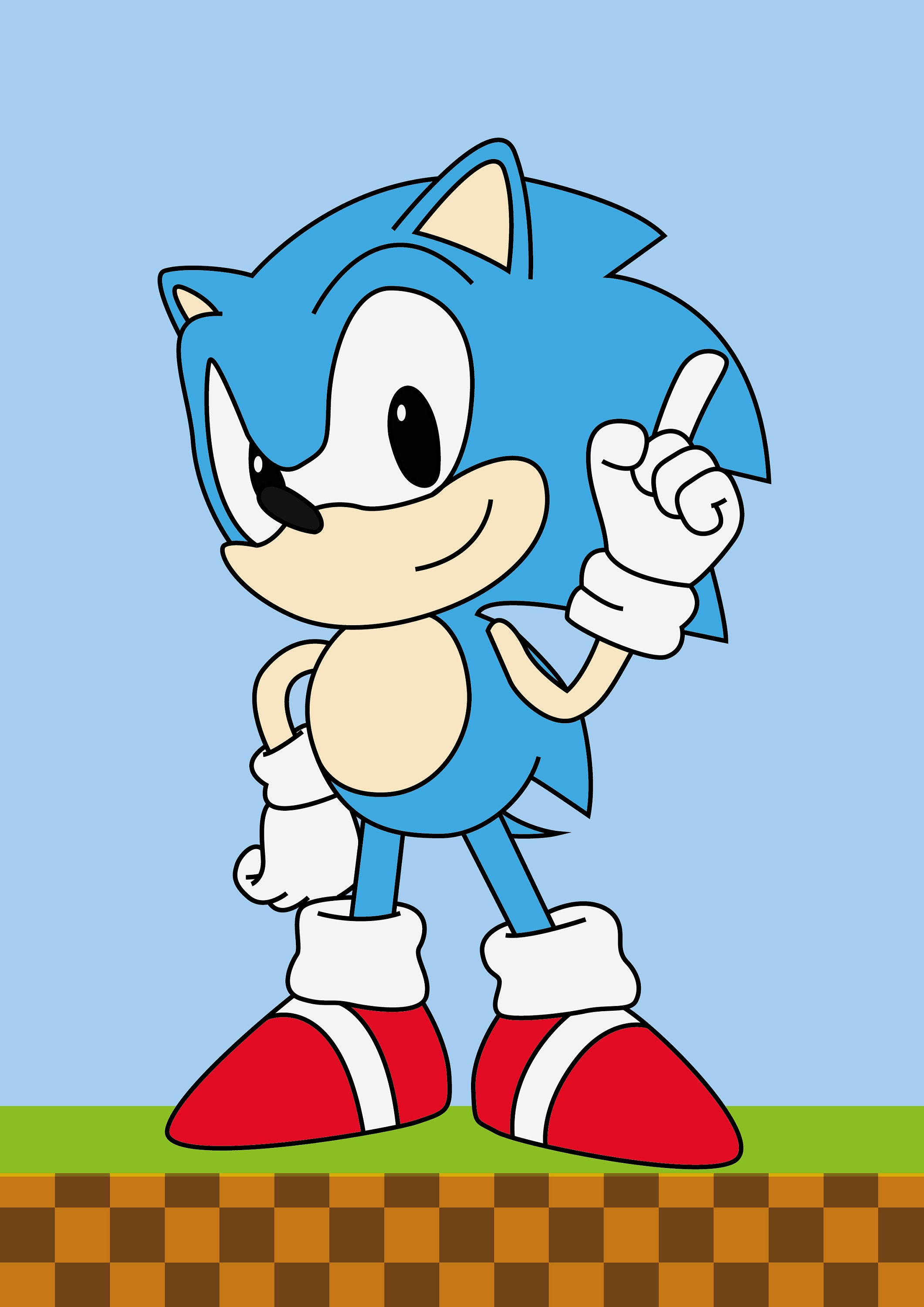 Classic Sonic The Hedgehog Art Print