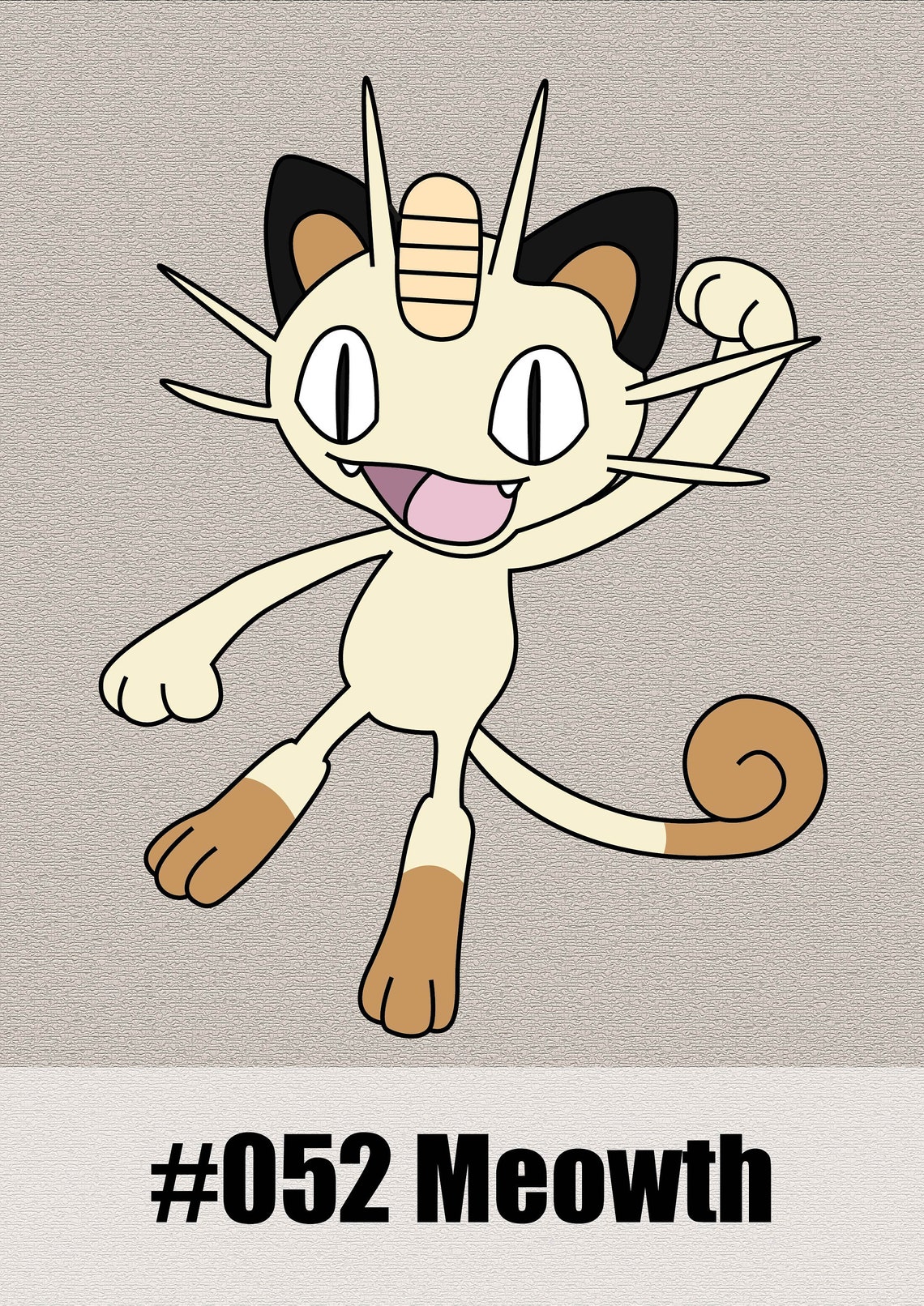 Pokemon 052 Meowth Art Print - Etsy