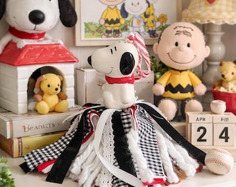 Snoopy- Unique Handmade Christmas Tassel Ornament - Vintage & New Salt and Pepper Shaker- Christmas Decorations- Charlie Brown Decoration