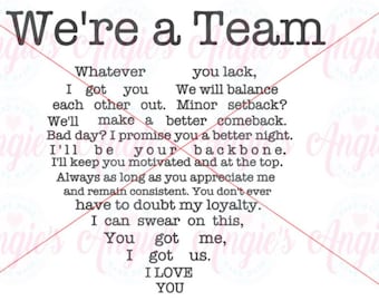 We Are A Team Quote | Etsy