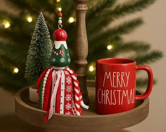 Unique Handmade Christmas Tassel Ornament - Vintage & New Salt and Pepper Shaker- Christmas Decorations