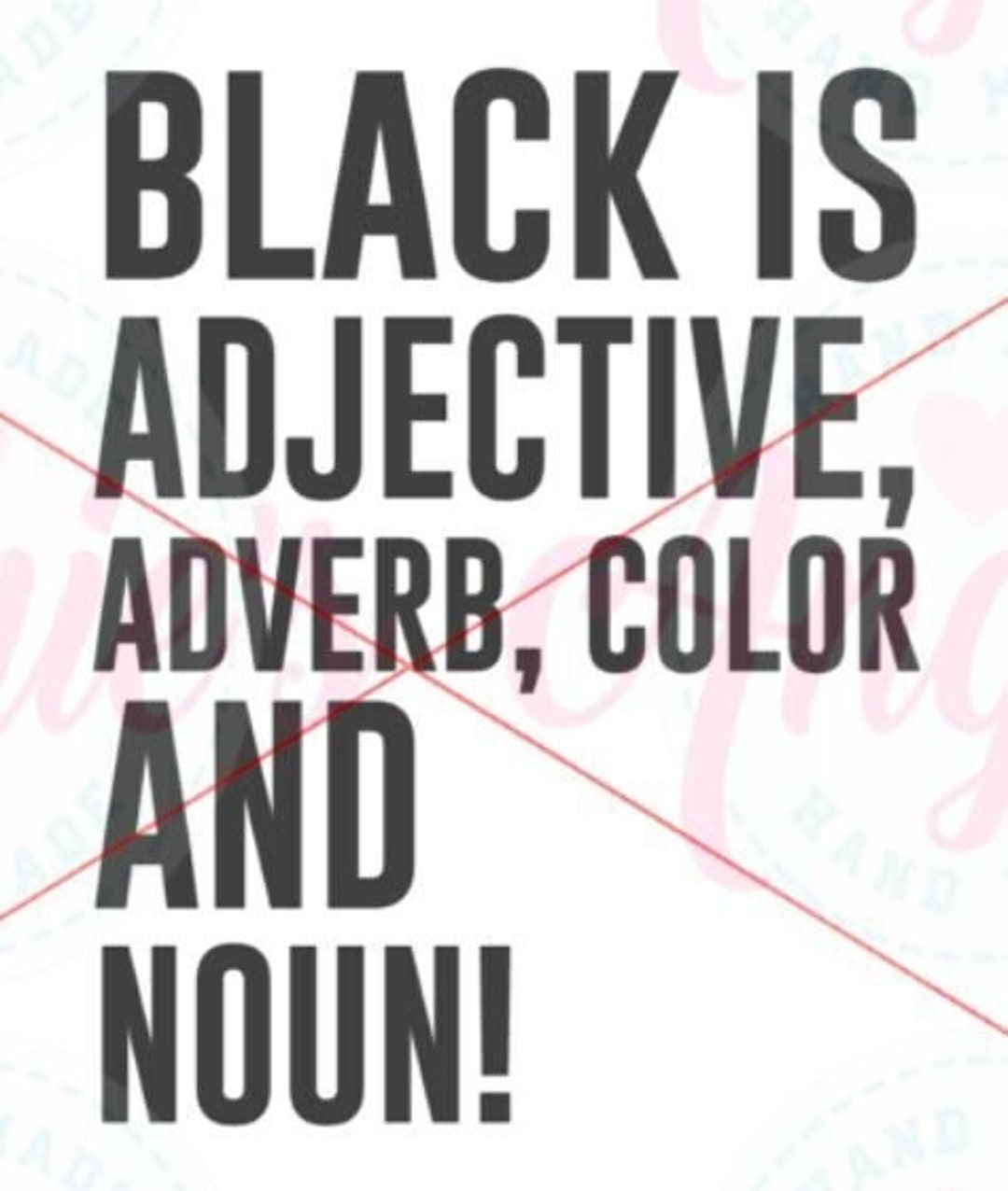 Black is Adjective, Adverb, Color and Noun SVG Cut File, Instant Download, Etsy